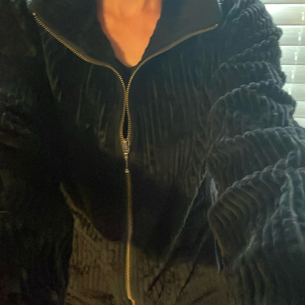 Woolrich black corduroy zip up . Size large